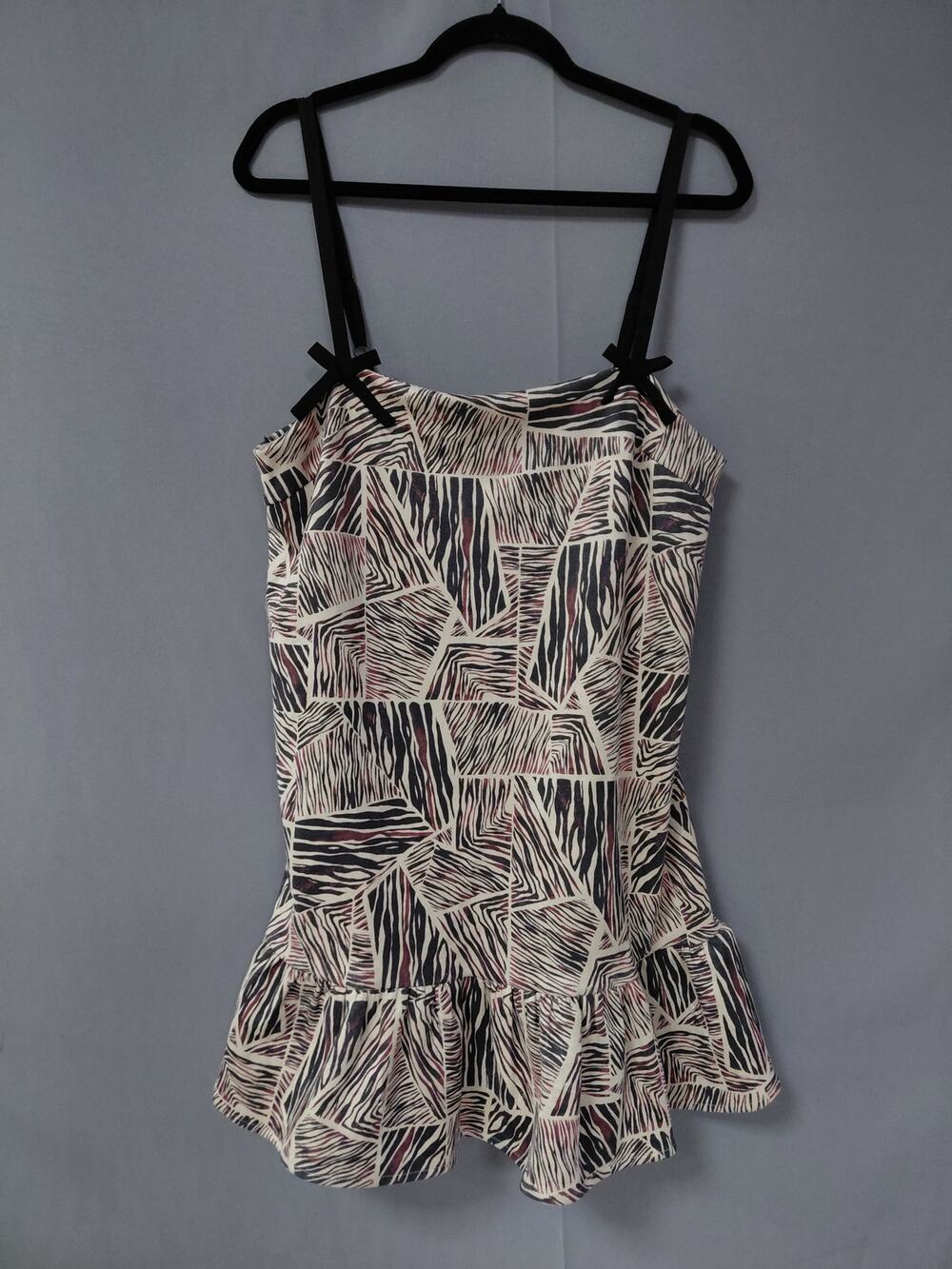 Seni & Cade Multicolor Slip Dress Short Lined Ruffle Women Size XL